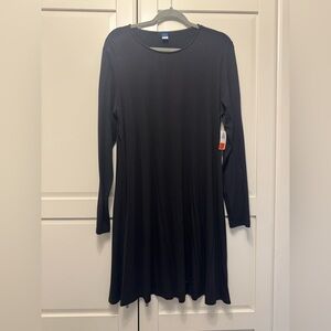 Old Navy Black Long Sleeve T-Shirt Dress